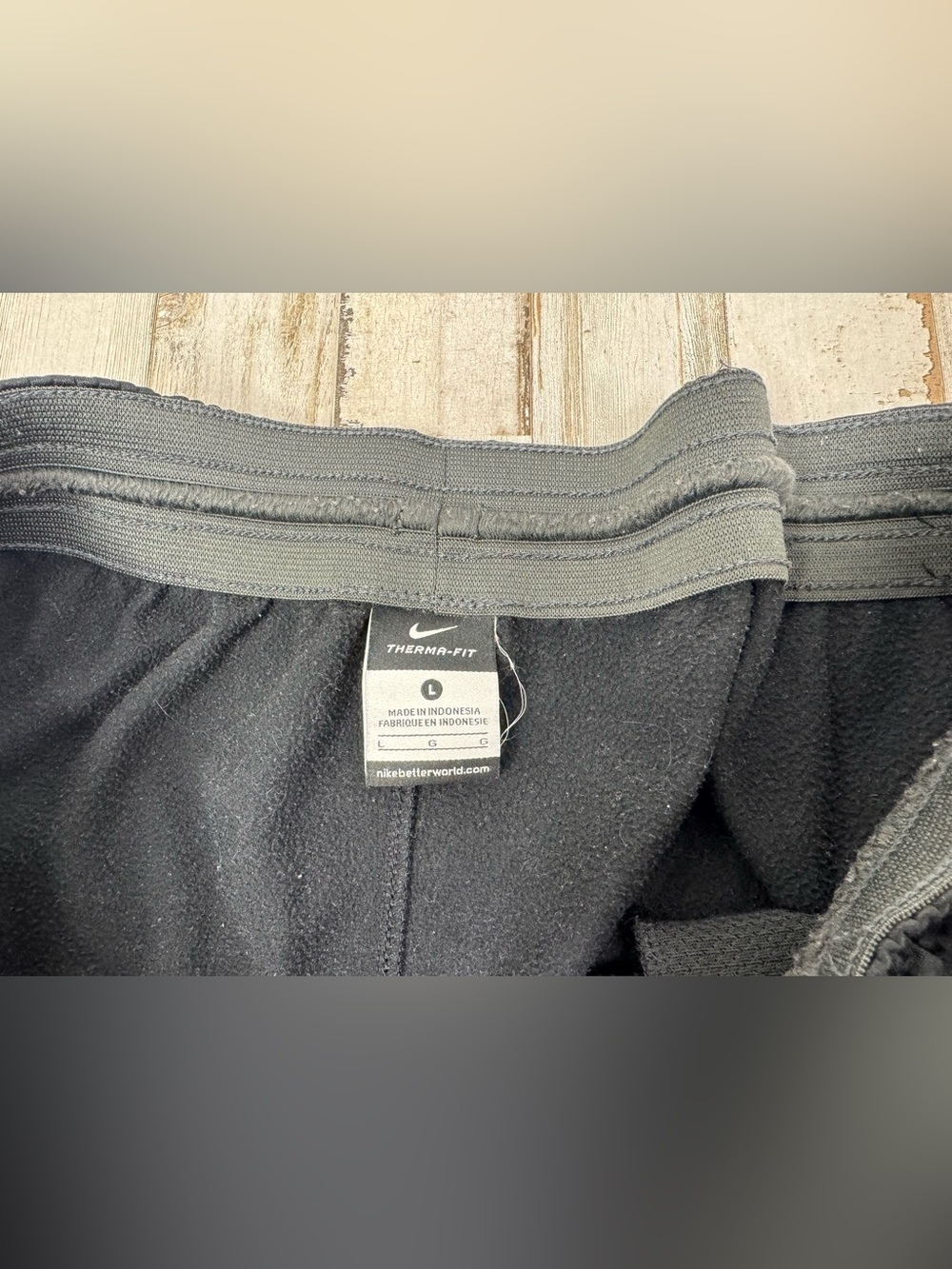 Nike Men's Black Sweatpants Size Large Elastic Waist Activewear - Picture 4 of 10